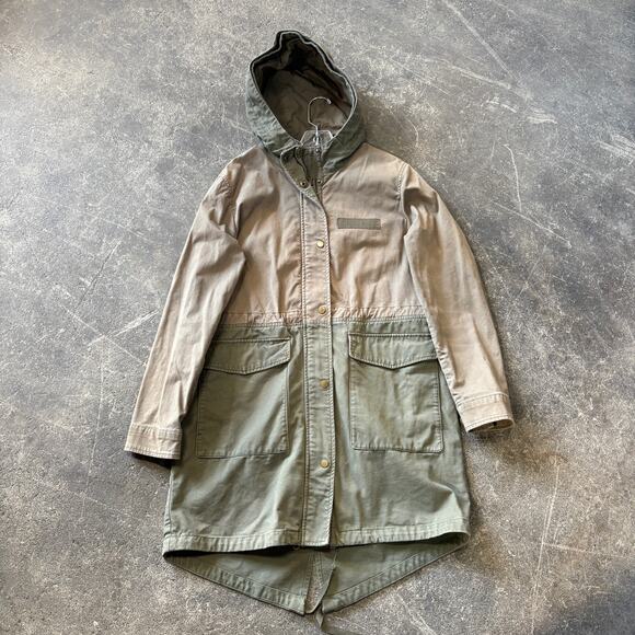 Gap Army Utility Jacket Womens S Green Coat Military OC M51 Hooded Canvas 2 in 1 - Picture 1 of 10